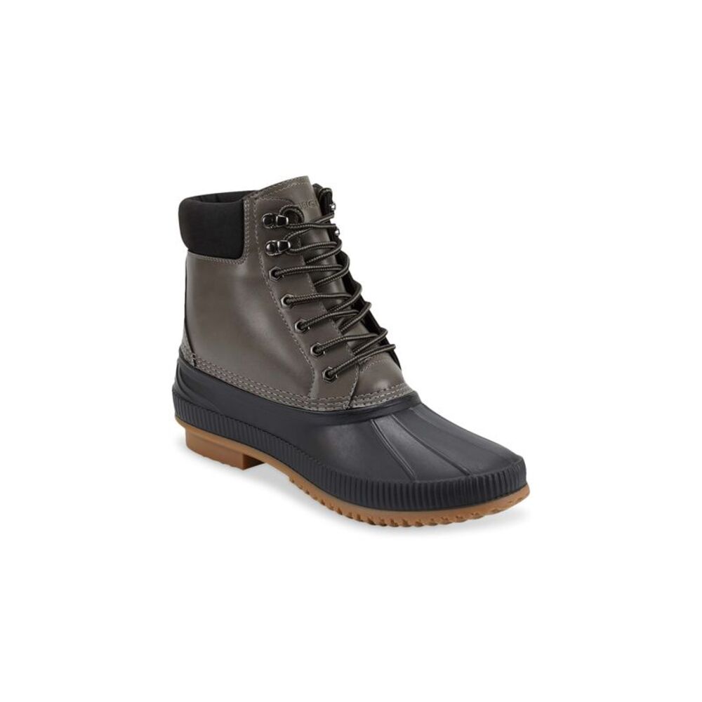 TOMMY HILFIGER Mens Gray Collar Waterproof Colins 2 Round Toe Duck Boots 8 M - Picture 1 of 1